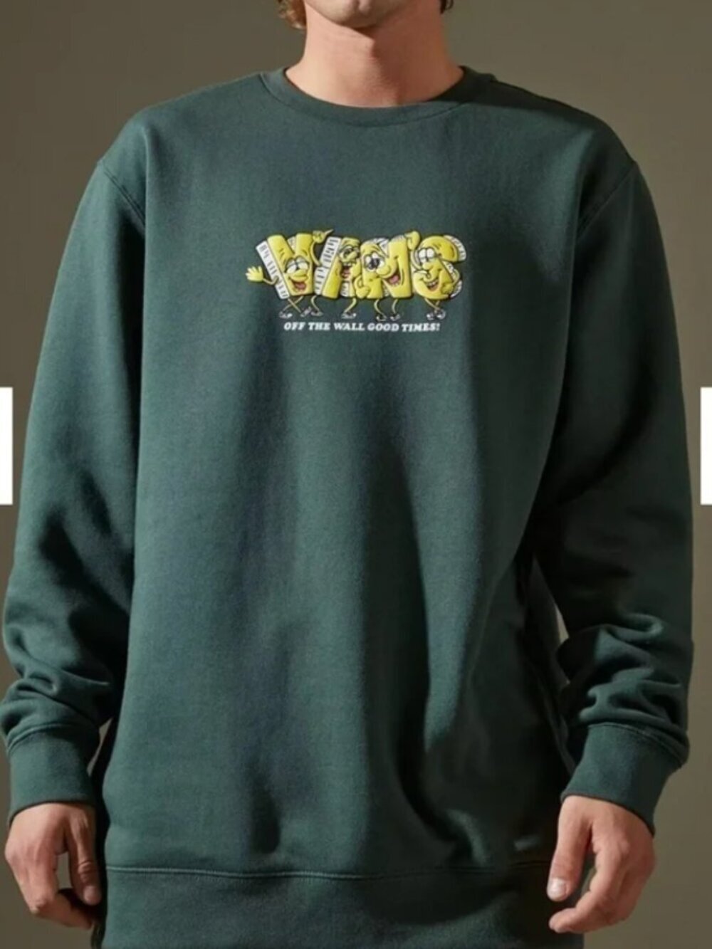 Vans “Off The Wall” Graphic Crewneck Sweatshirt Green XL 🌲✨